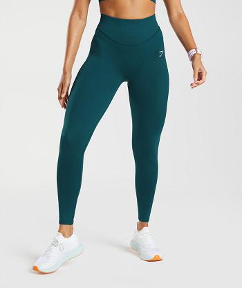 Dámské Legíny Gymshark Sweat Seamless Sculpt Tyrkysové | CZ 4008KOR